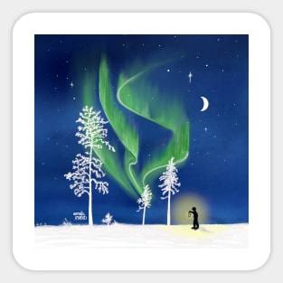 Aurora lighting - Northern lights in Scandinavia Sticker